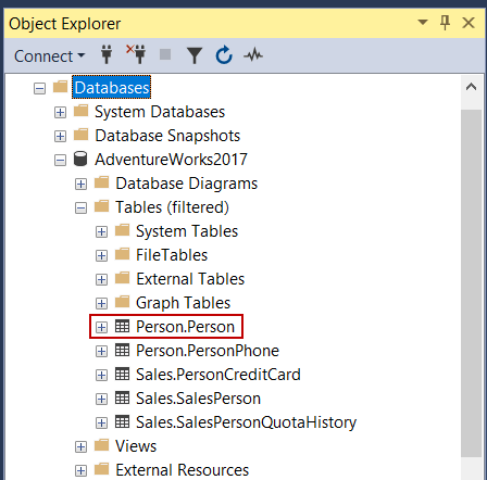 Person table in Adventureworks database