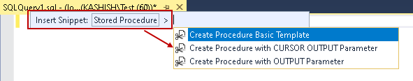 Create procedure basic template