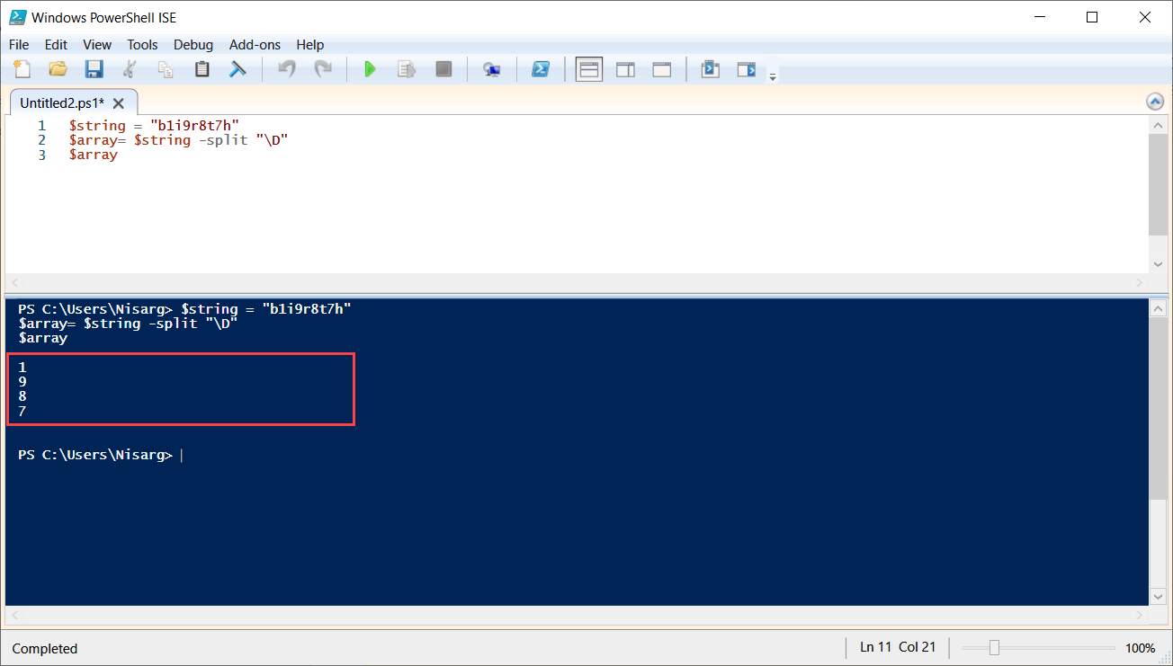 powershell-split-a-string-into-an-array