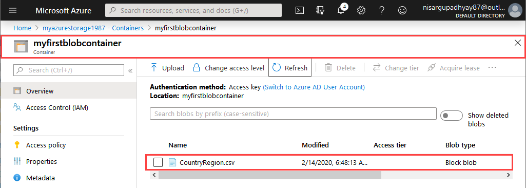 View a file in a container