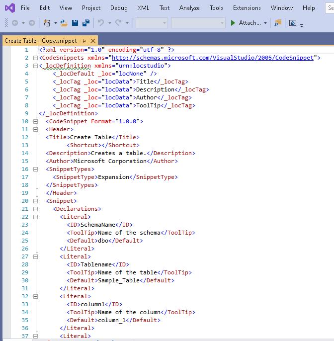 XML code