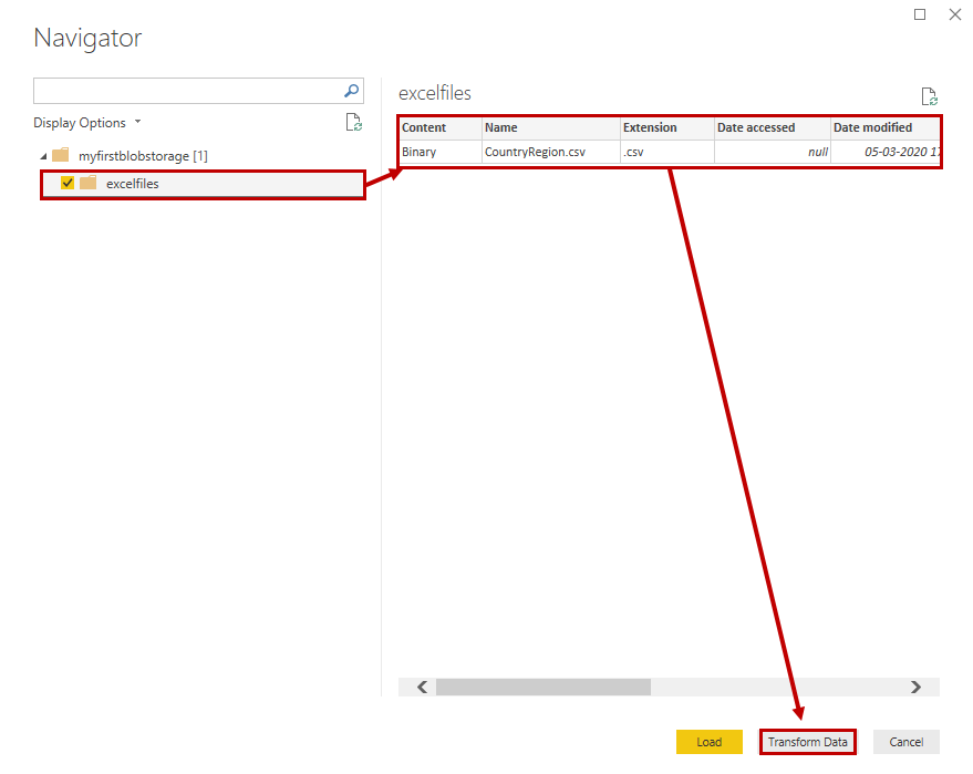 Navigator dialog box