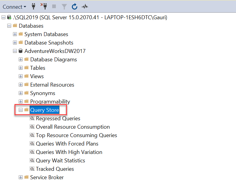 Query Store is enabled for the database.