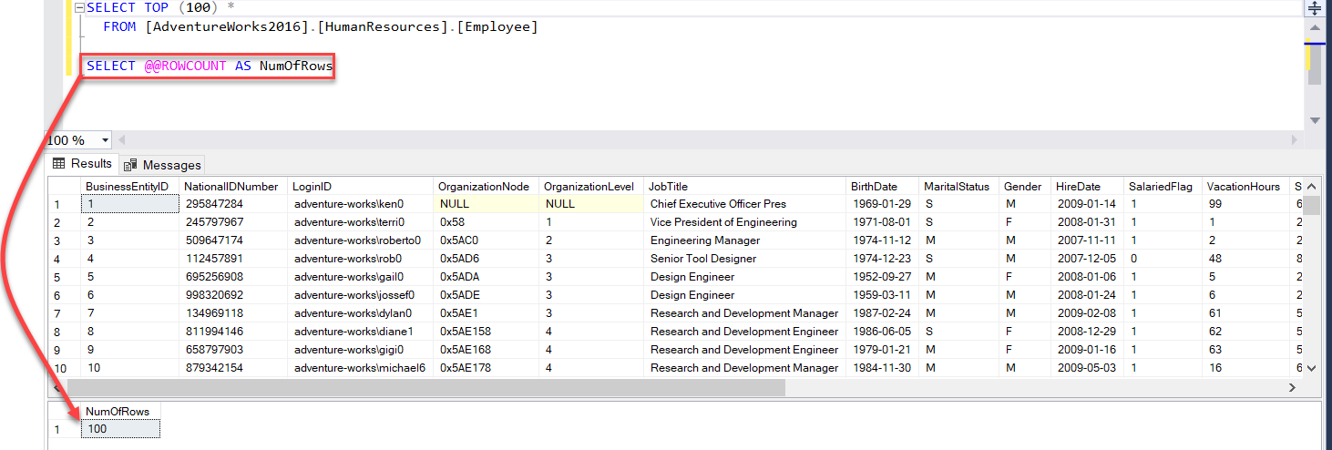 How To Find The Row Size Of A Table In Sql Server