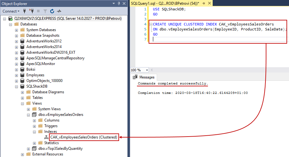 CREATE VIEW SQL Working With Indexed Views In SQL Server