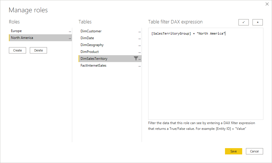 Added North America as SalesTerritoryGroup Filter 