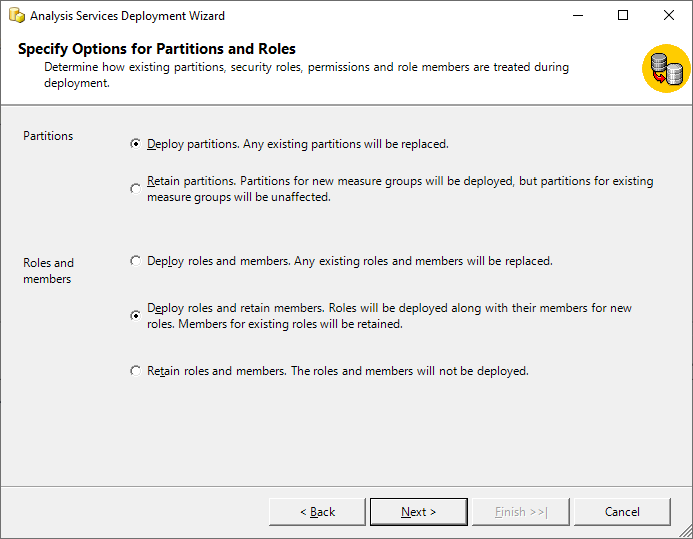 Deploy SSAS Cubes Partition and Roles