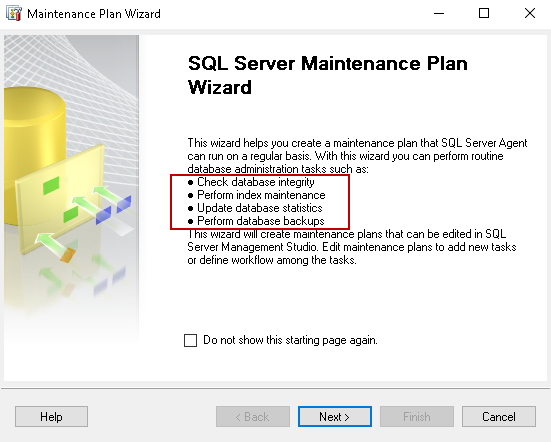 Maintenance Plans wizard