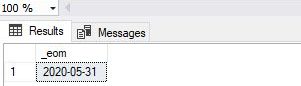 SQL Server date and time functions - EOMONTH function