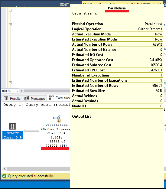 SQL Server Degree Parallelism used by query