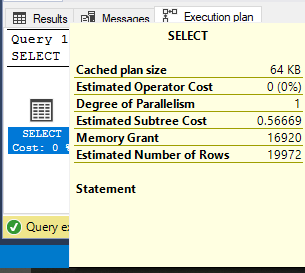 SQL Server Degree Parallelism value used by query