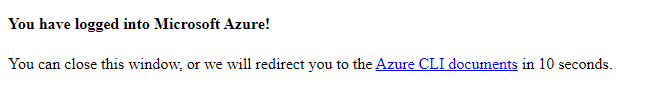 Azure Login Successful