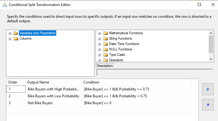 Conditional Split Transformation Editor