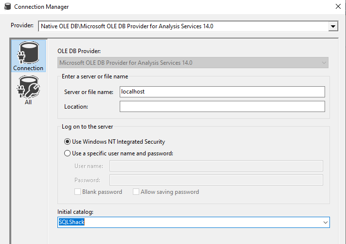 Connection Manager for SSAS Catalog