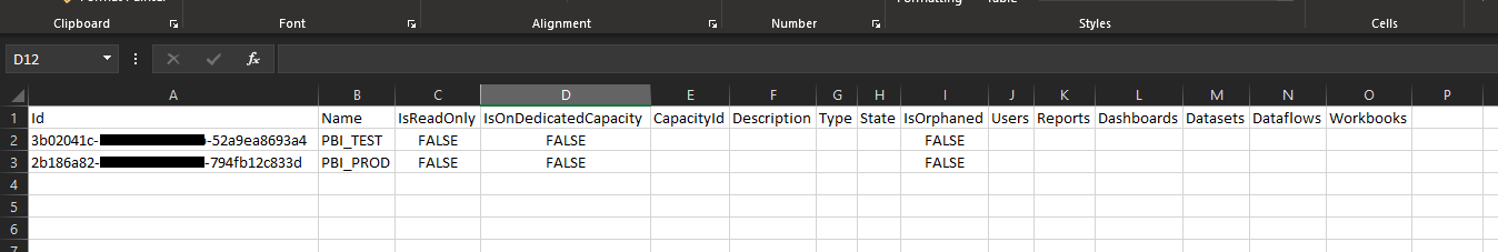 CSV File Contents