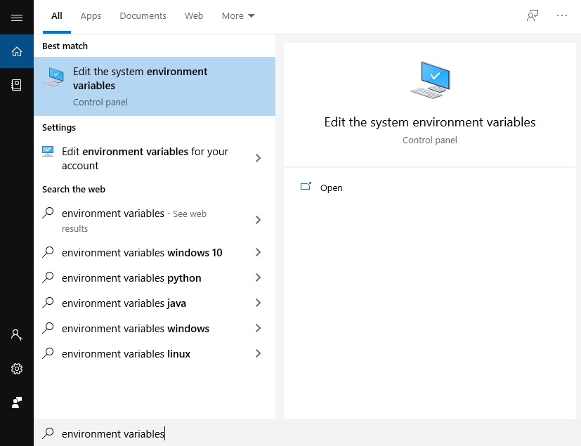 Edit Environment Variables