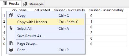 export SQL Server query result