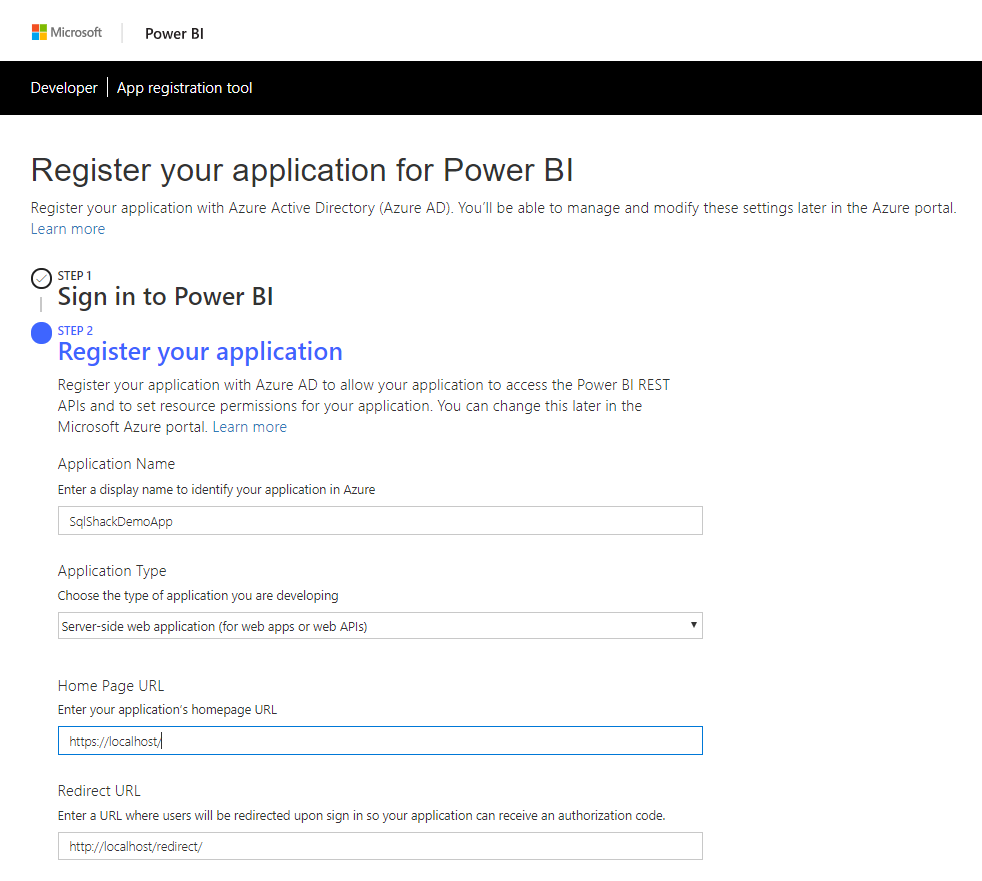 Steps to Load a Power BI Report on your React Application.