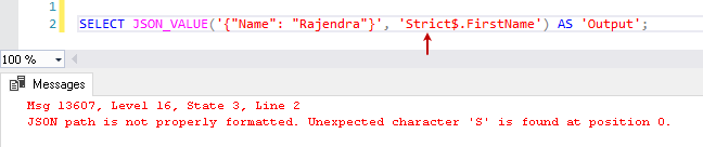 Strict path mode in JSON