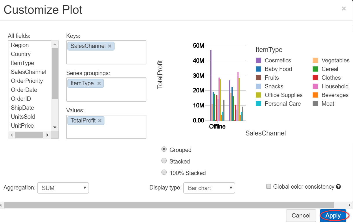 Bar chart in Databricks