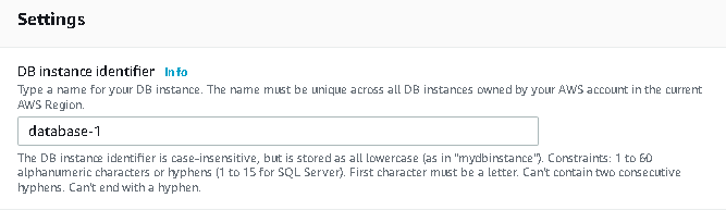 DB instance identifier