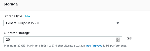 DB storage