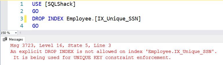 Drop a Unique constraint