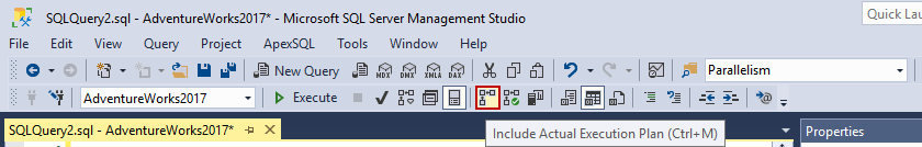 Enable the Actual Execution Plan on SSMS
