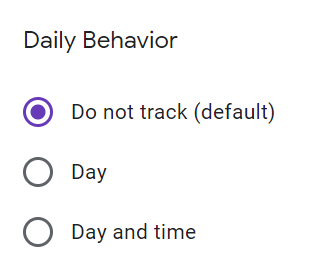 Example of using optional features where the default doesn’t track any behavioral data.