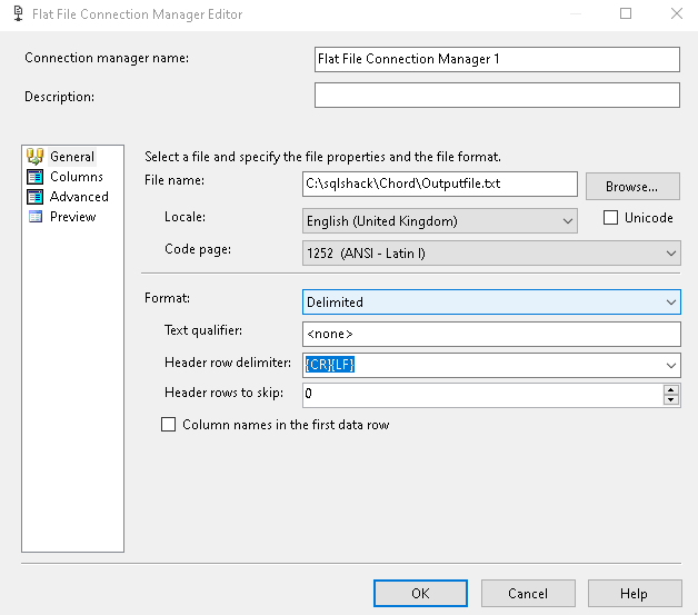 flat file connect manager editor