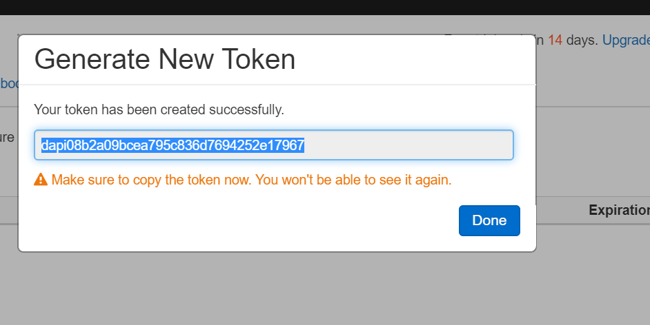 Generate New Token in Databricks