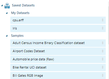 Saved datasets in Azure ML studio