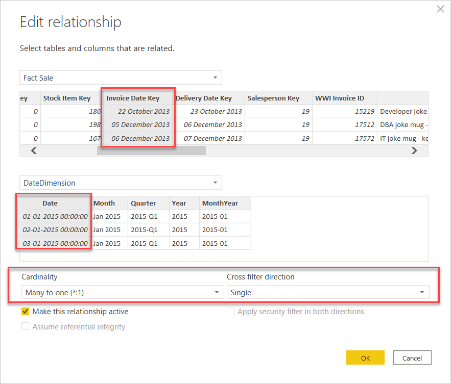 Setting up the relationship