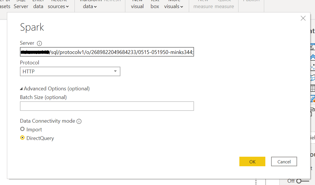 Spark connector in Power BI Desktop