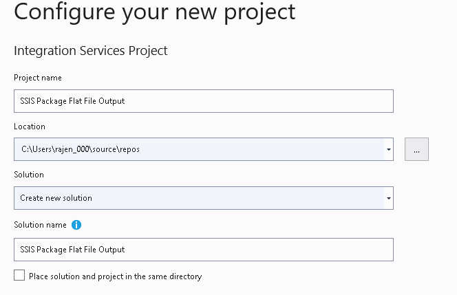 Specify the project name 