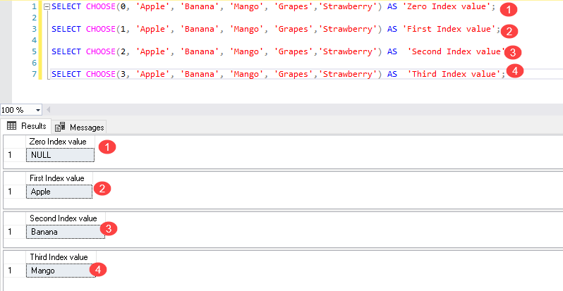 SQL Server CHOOSE function with literal values 