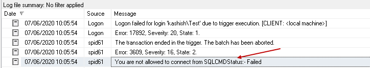 View error logs