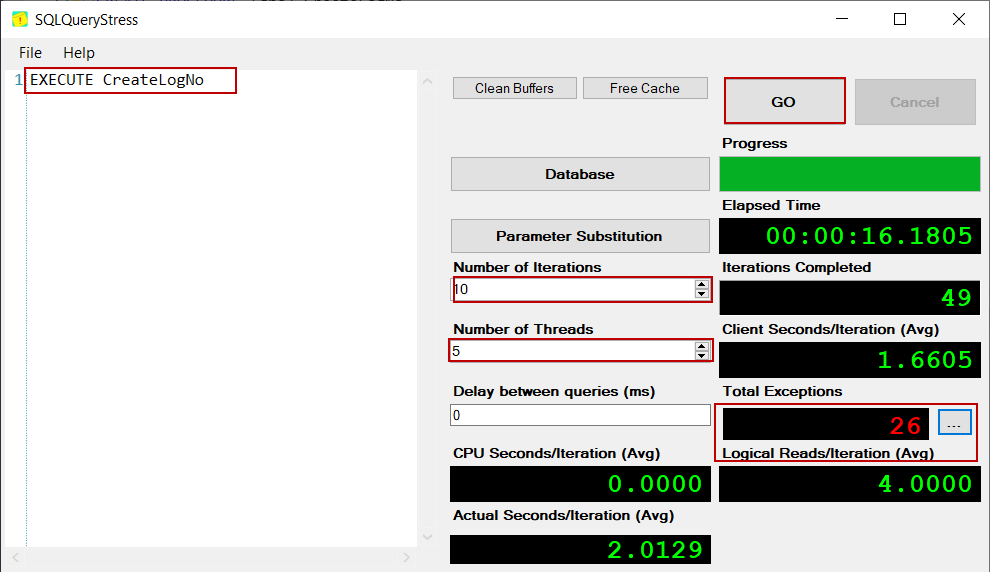 Creating fake workload with the help of the SQLQueryStress