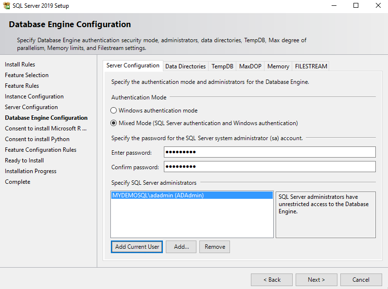 Database engine configurations