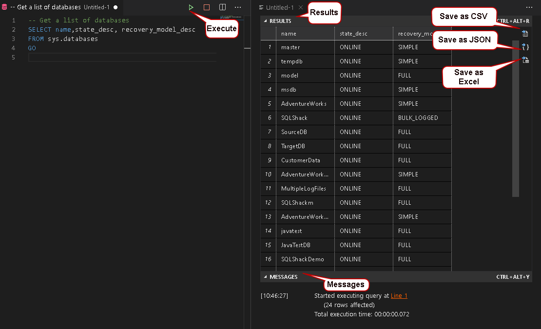 Execute SQL query 