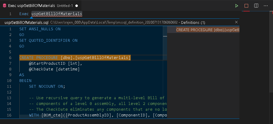 Visual Studio Code (VS Code) for SQL Server development