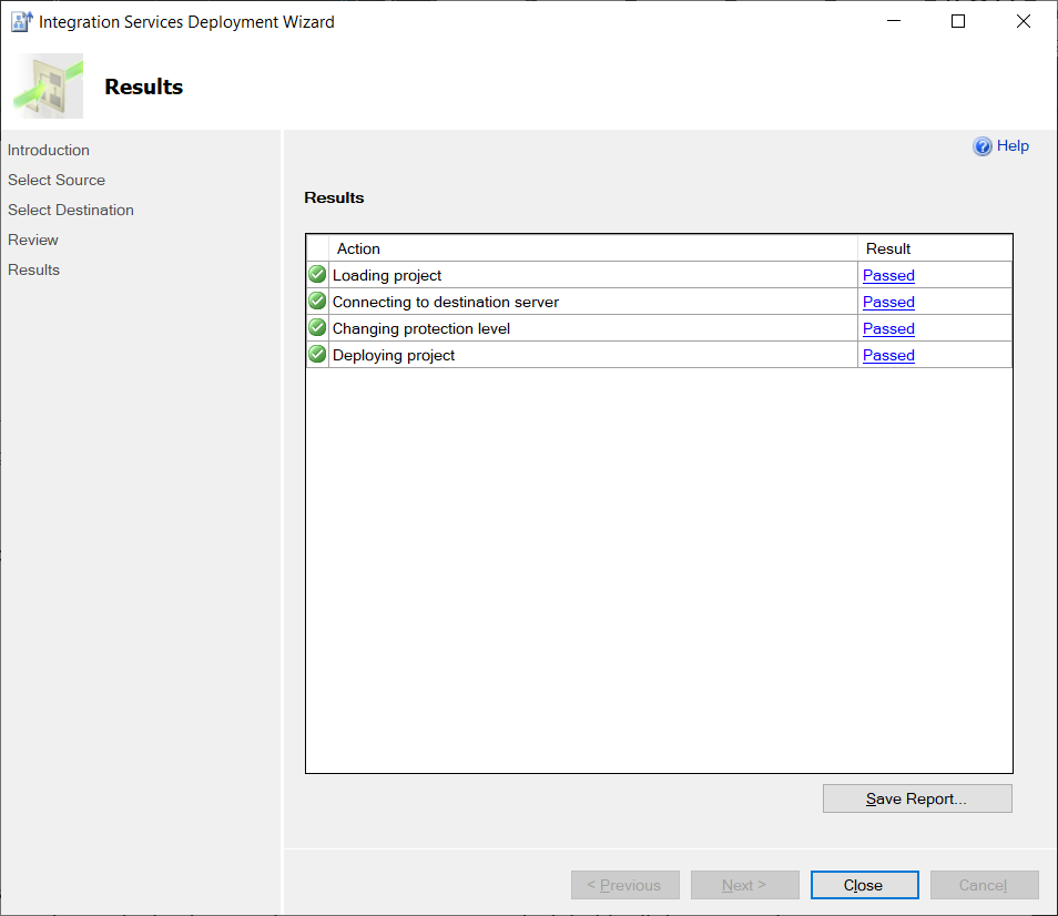 SSIS Project geïmplementeerd