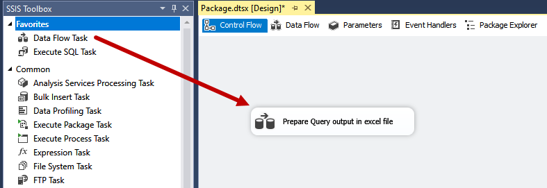 Add data flow task