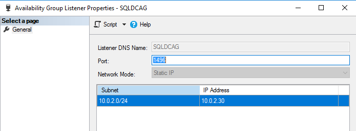 SQL AG listener