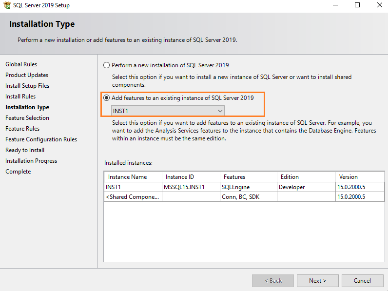 Add features to an existing instance 