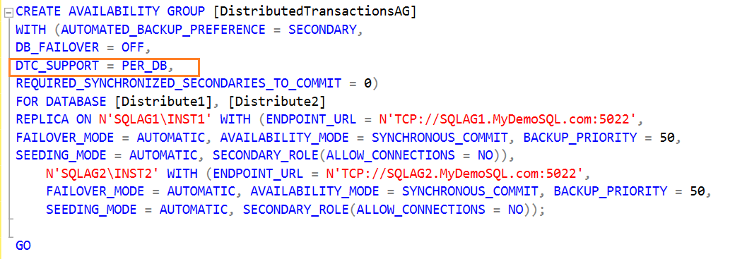 availability group configuration