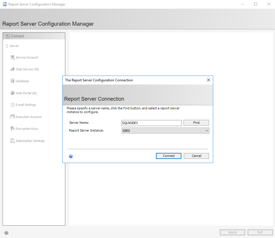 configure the report server 