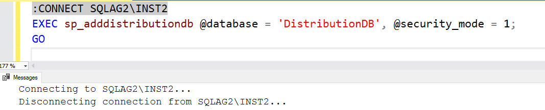 Enable the secondary SQL Server Always On Availability Group replica for the distributor