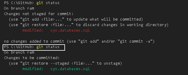 git status command