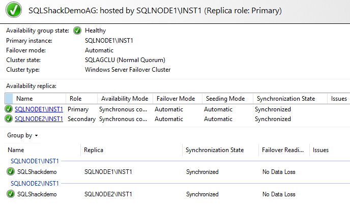 The status changes to Synchronized